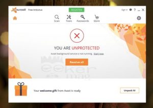 avast background service not running