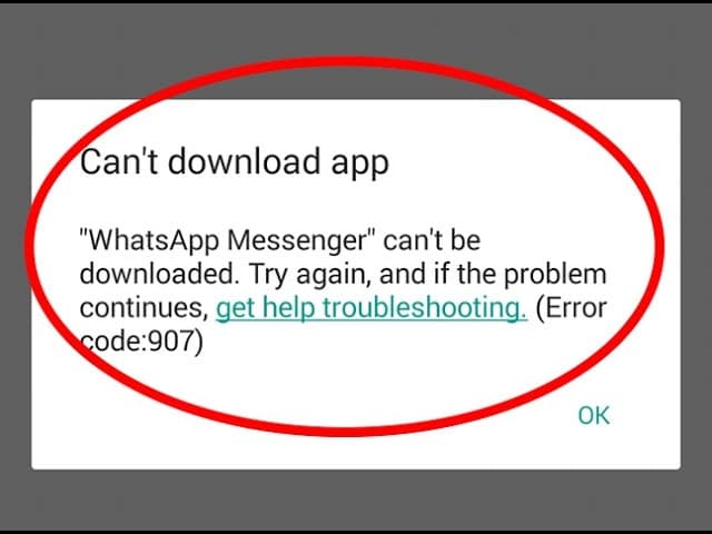 Fix Error 907 on Google Play Store