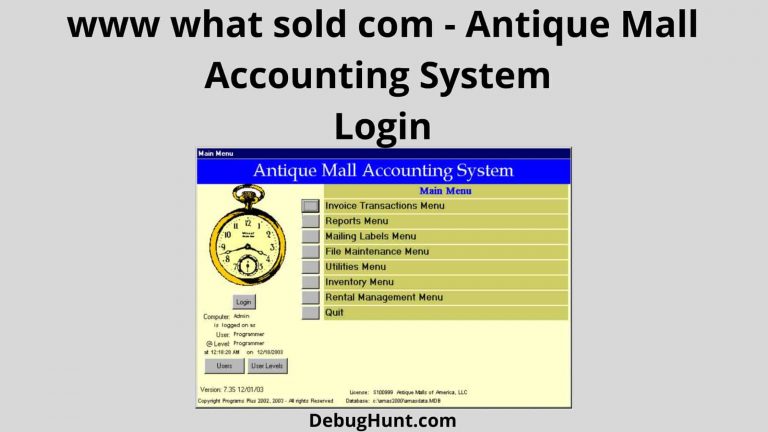 www what sold com – Antique Mall Accounting System Login