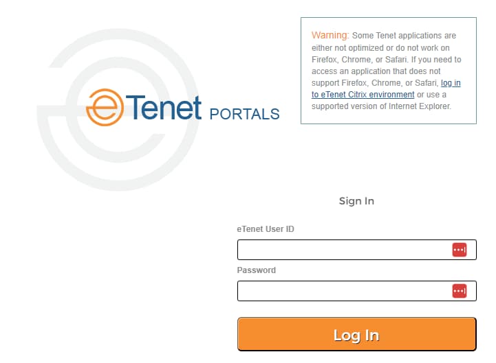 eTenet Login