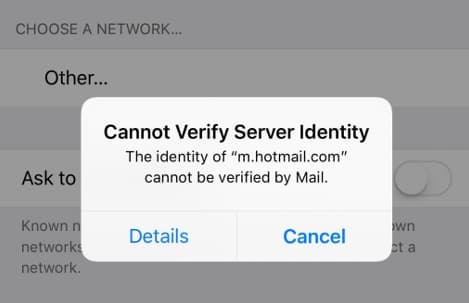iPhone Cannot Verify Server Identity Imap.Gmail