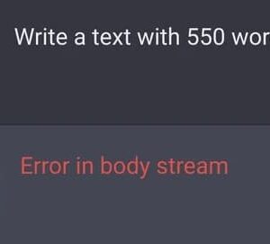 Error in Body Stream ChatGPT